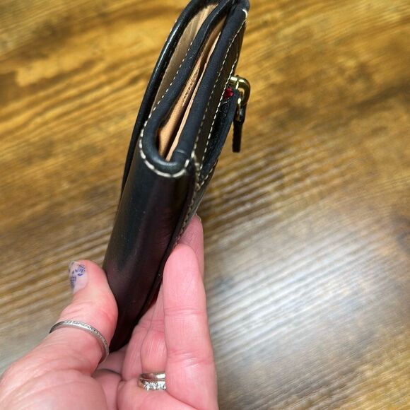 Dooney Bourke Dillen Black Leather Checkbook Clutch Large Wallet Vintage Retro - Picture 11 of 11